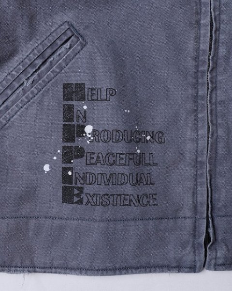画像13: Liberaiders(リベレイダース)  GARMENT DYED WORK JACKETT (NAVY,BROWN,BLACK) ガーメントダイワークジャケット (ネイビー,ブラウン,ブラック) キャンバス生地 手描きプリント ヴィンテージ感 硫化染料BEA (13)