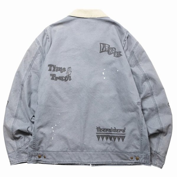 画像3: Liberaiders(リベレイダース)  GARMENT DYED WORK JACKETT (NAVY,BROWN,BLACK) ガーメントダイワークジャケット (ネイビー,ブラウン,ブラック) キャンバス生地 手描きプリント ヴィンテージ感 硫化染料BEA (3)