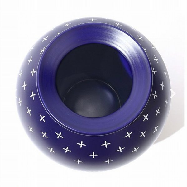 画像2: CHALLENGER [チャレンジャー] FLOWER BASE フラワーベース 花瓶 ペイズリー柄 ネイビー 紺 BEA (2)