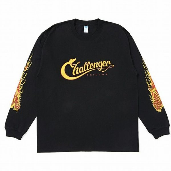 画像1: CHALLENGER [チャレンジャー] L/S SNAKING LOGO TEE (BLACK)  スネーキングロゴロングスリーブTシャツ (ブラック) BEA (1)