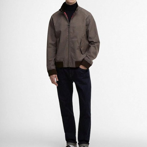 画像2: Barbour (バブアー) 《Barbour(バブアー)  × BARACUTA（バラクータ）》Porton シャワープルーフ ブルゾン (ベージュ) G9 ハリントンジャケット クラシックタータン フレイザータータン BEA (2)