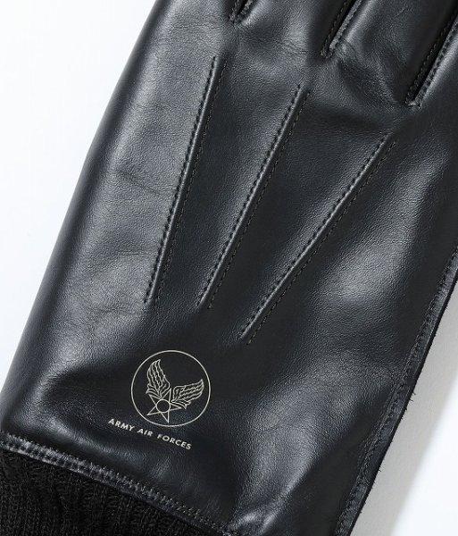 画像3: BUZZ RICKSON'S [バズリクソンズ〕WILLIAM GIBSON COLLECTION BLACK A-10 GLOVE ウィリアム ギブソン コレクション 米陸軍航空隊 タイプA-10 冬季用グローブ レザー グローブ ブラック 黒 BEA (3)