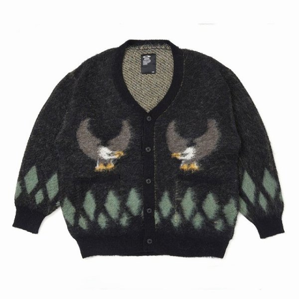 画像1: CHALLENGER [チャレンジャー] NATIVE EAGLE CARDIGAN (BLACK)  ネイティブイーグルカーディガン (ブラック) BEA (1)