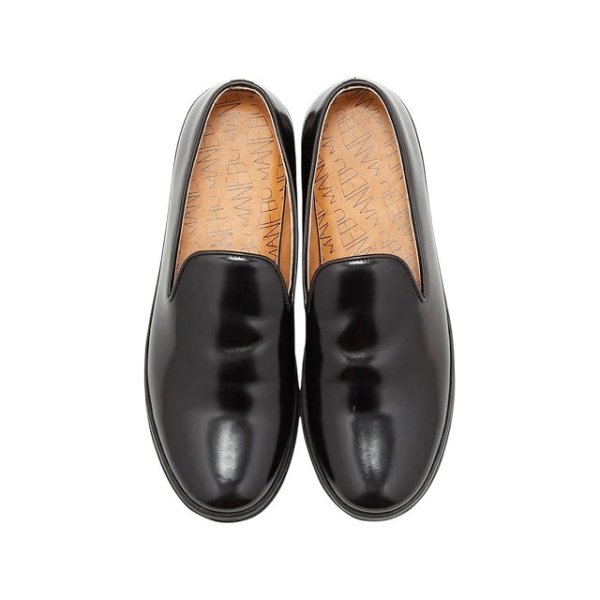 画像2: MANEBU (マネブ)  HEEHAW FACE SKIN [BLACK]  ヒーホー フェイススキン  (ブラック) スリッポン 革靴 スニーカーソール BEA (2)