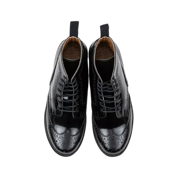 画像2: MANEBU (マネブ)  UKI HI FACE SKIN [BLACK]  ウキ ハイカット フェイススキン  (ブラック) ウイングチップ 革靴 スニーカーソール BEA (2)