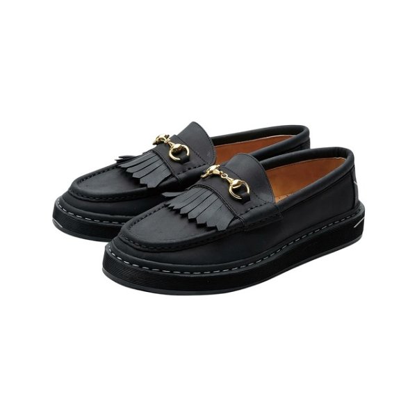 画像1: MANEBU (マネブ)  BITCH VILA  NUBUCK  FAT SOLE [BLACK]  ビッチヴィラ ヌバック ファットソール (ブラック) ローファー キルト 革靴 スニーカーソール BEA (1)