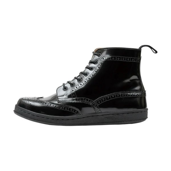 画像3: MANEBU (マネブ)  UKI HI FACE SKIN [BLACK]  ウキ ハイカット フェイススキン  (ブラック) ウイングチップ 革靴 スニーカーソール BEA (3)