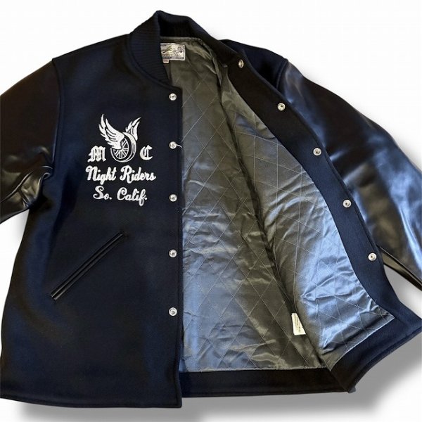 画像8: WHITESVILLE [ホワイツビル] 30oz. WOOL MELTON HALF LENGTH AWARD JACKET (BLACK) 30oz.ウールメルトンハーフレングスアワードジャケット (ブラック) スタジャン BEA (8)