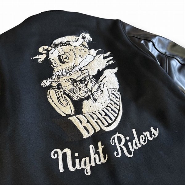 画像11: WHITESVILLE [ホワイツビル] 30oz. WOOL MELTON HALF LENGTH AWARD JACKET (BLACK) 30oz.ウールメルトンハーフレングスアワードジャケット (ブラック) スタジャン BEA (11)