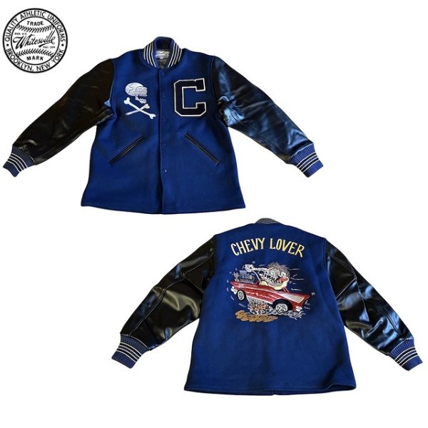 画像1: WHITESVILLE [ホワイツビル] 30oz. WOOL MELTON HALF LENGTH AWARD JACKET (NAVY) 30oz.ウールメルトンハーフレングスアワードジャケット (ネイビー) スタジャン BEA (1)