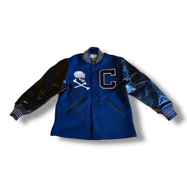 画像2: WHITESVILLE [ホワイツビル] 30oz. WOOL MELTON HALF LENGTH AWARD JACKET (NAVY) 30oz.ウールメルトンハーフレングスアワードジャケット (ネイビー) スタジャン BEA (2)