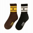 画像1: STANDARD CALIFORNIA [スタンダードカリフォルニア] SD Sports Socks-2P Type-2 [Black/White,Brown/Yellow] スポーツソックス2P タイプ-2 (ブラック/ホワイト、ブラウン/イエロー) BEA (1)