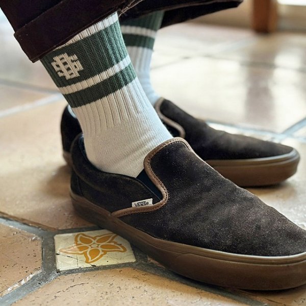 画像5: STANDARD CALIFORNIA [スタンダードカリフォルニア] SD Sports Socks-2P [White/Olive,White/Burgundy] スポーツソックス2P (ホワイト/オリーブ、ホワイト/バーガンディー) BEA (5)