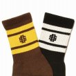 画像2: STANDARD CALIFORNIA [スタンダードカリフォルニア] SD Sports Socks-2P Type-2 [Black/White,Brown/Yellow] スポーツソックス2P タイプ-2 (ブラック/ホワイト、ブラウン/イエロー) BEA (2)