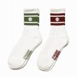 画像1: STANDARD CALIFORNIA [スタンダードカリフォルニア] SD Sports Socks-2P [White/Olive,White/Burgundy] スポーツソックス2P (ホワイト/オリーブ、ホワイト/バーガンディー) BEA (1)