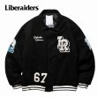画像1: Liberaiders(リベレイダース) LR VARSITY JACKET (BLACK) LRヴァ―シティジャケット (ブラック) スタジャン ワッペン チェーン刺繍 中綿キルティング BEA (1)