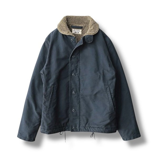 画像1: WAIPER [ワイパー] 米海軍 U.S.NAVY N-1 デッキジャケット USED加工 SOLID (NAVY) ミリタリー (ネイビー)【WP03】 BEA (1)