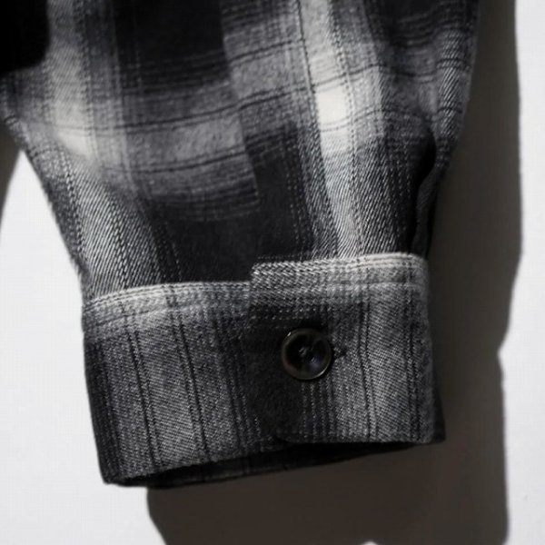 画像9: TOWN CRAFT [タウンクラフト] 50S W-FLAP OPEN COLLAR SHIRTS (BLACK,BEIGE) 50s ダブルフラップオープンカラーシャツ (ブラック,ベージュ) オンブレチェック BEA (9)