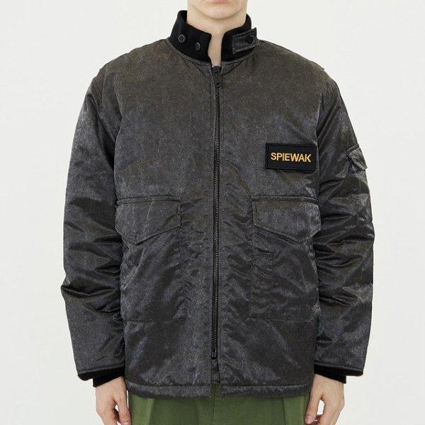 画像2: SPIEWAK (スピワック) G-8 WEP JACKET (BLACK) WEPジャケット (ブラック) ロングジャケット ナイロンツイルスクラッチ エイジング加工 ミリタリージャケット BEA (2)