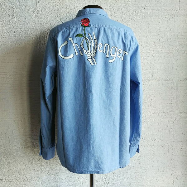 CHALLENGER [チャレンジャー] SKULL HAND LOGO CHAMBRAY SHIRT スカル