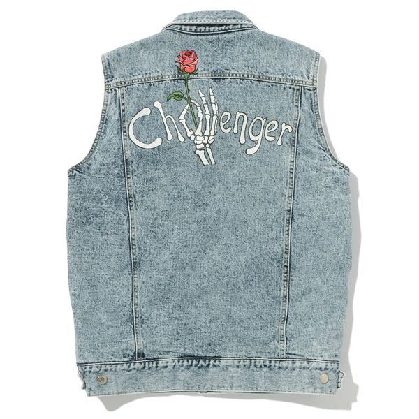 CHALLENGER [チャレンジャー] SKULL HAND LOGO DENIM VEST スカル 