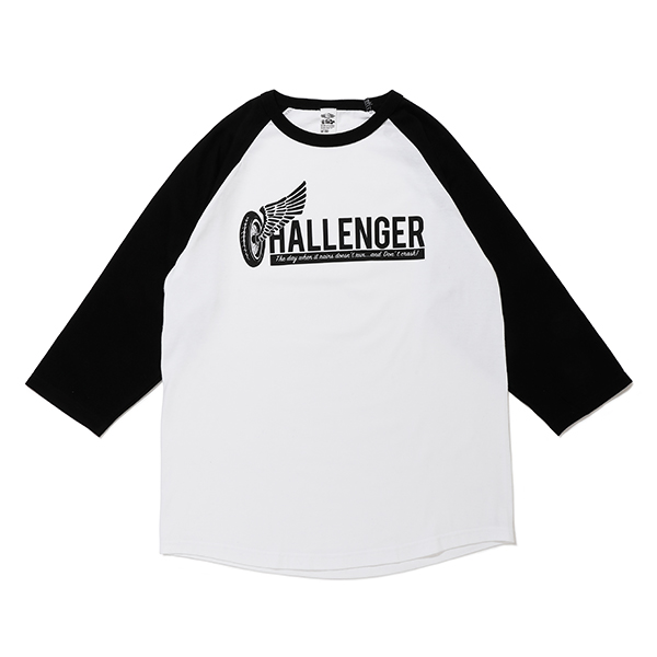 美品』challenger 20AW ホイールロゴ 7分袖 ラグラン Tシャツ(WHEEL