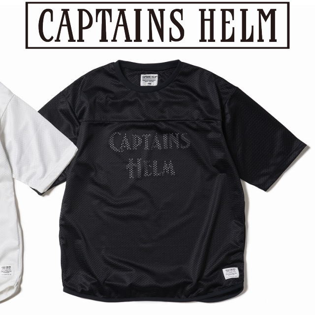 Captains Helm [キャプテンヘルム] DOUBLE MESH FOOTBALL TEE (BLACK 