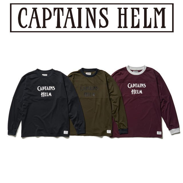 Captains Helm [キャプテンヘルム] LOGO MESH L/S TEE (BLACK,OLIVE 