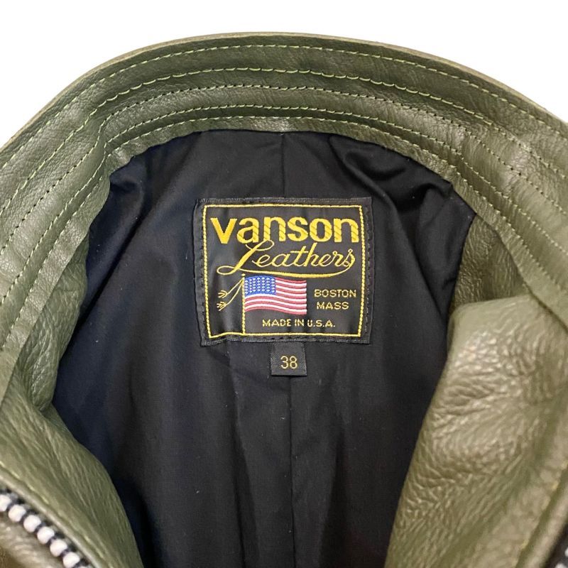 愛用 VANSON 革ジャン USA 38 A-2 TYPE レザージャケット 