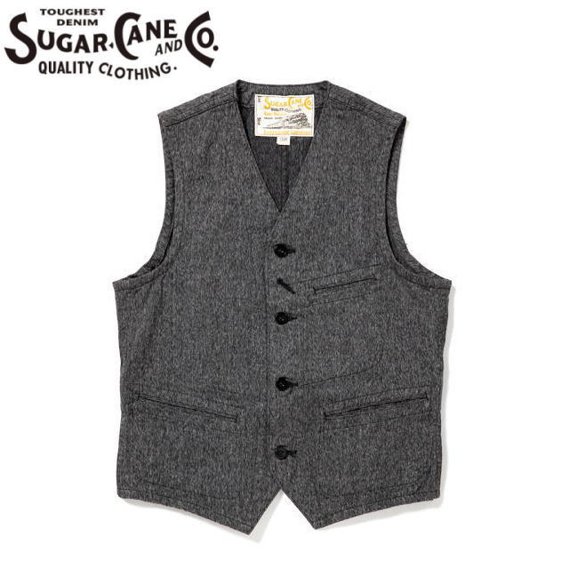 SUGAR CANE [シュガーケーン] BLACK COVERT WORK VEST [BLACK