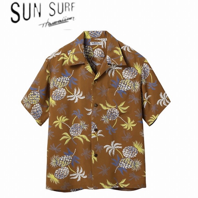 SUN SURF [サンサーフ] RAYON HAWAIIAN SHIRT “PALMS & PINEAPPLE” レーヨンハワイアンシャツ  ”パームス＆パイナップル” アロハシャツ BDS