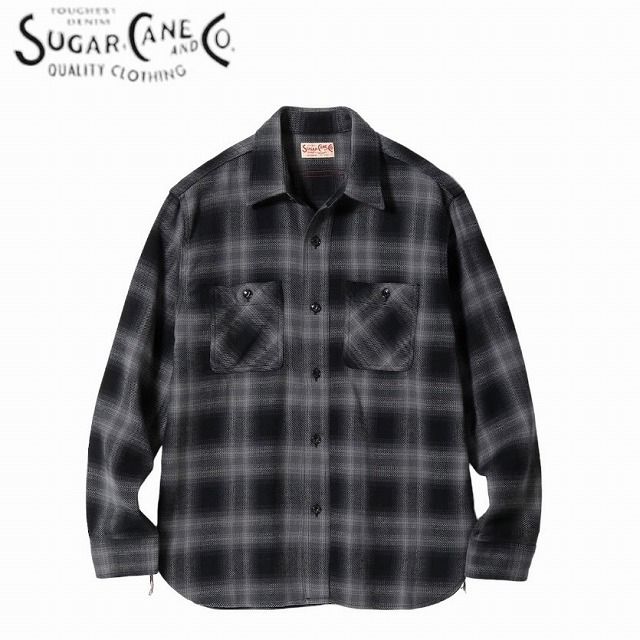 SUGAR CANE [シュガーケーン] TWILL CHECK WORK SHIRT (BLACK) ツイルチェックワークシャツ(ブラック) BDA