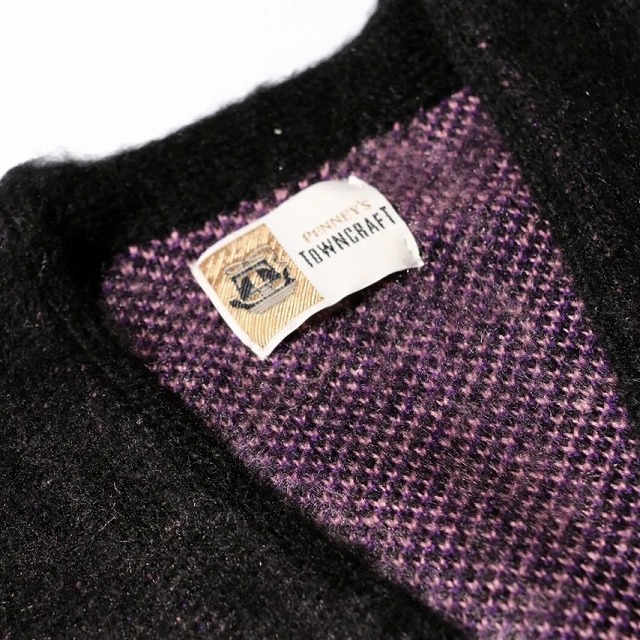 TOWN CRAFT [タウンクラフト] SHAGGY COLOR CARDIGAN [BLACK