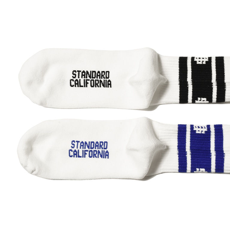 STANDARD CALIFORNIA [スタンダードカリフォルニア] SD Sports Socks-2P  [White/Black,White/Blue] スポーツソックス2P (ホワイト/ブラック、ホワイト/ブルー) BDA