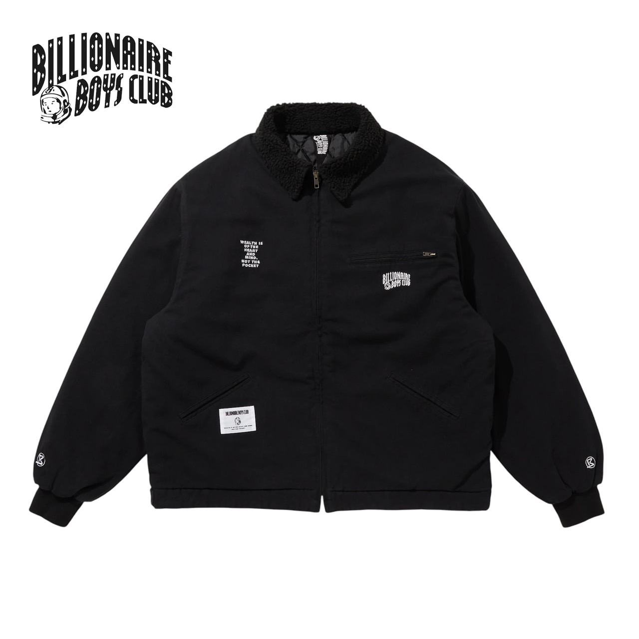 BILLIONAIRE BOYS CLUB [ビリオネアボーイズクラブ] BOA COLLAR ZIP UP JACKET [BLACK] ボア カラージップアップジャケット (ブラック) BDA